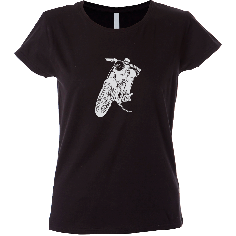 Camiseta mujer silueta de una moto