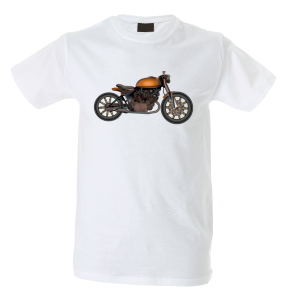 Camiseta hombre moto naranja