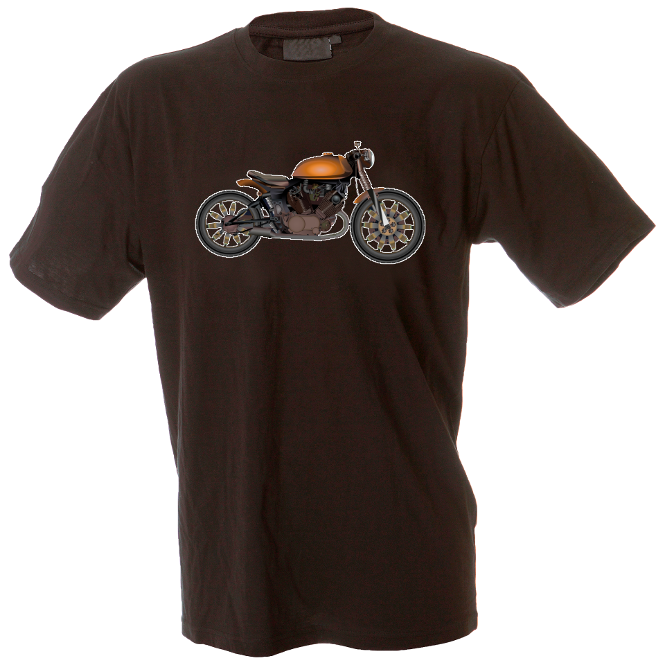 Camiseta hombre moto naranja