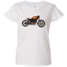 Camiseta mujer moto naranja