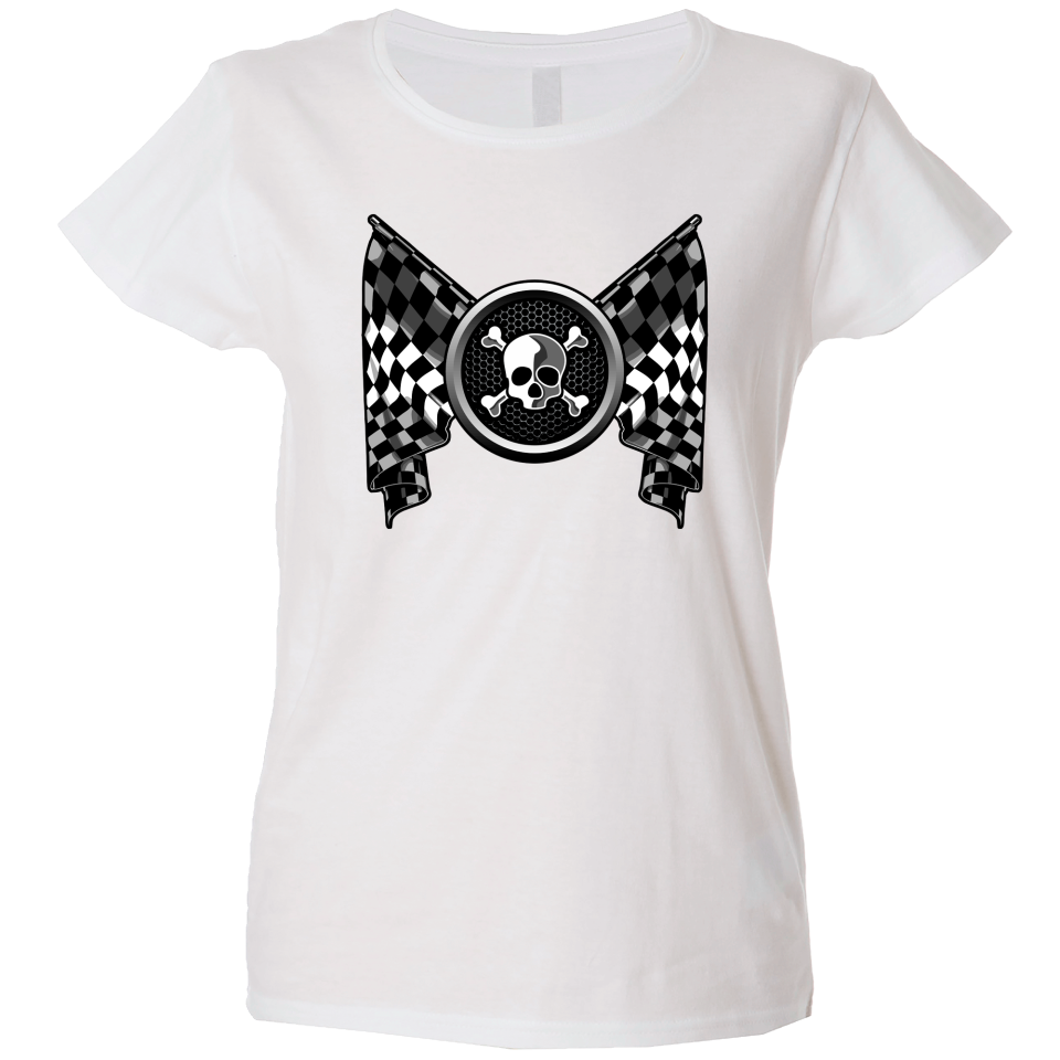 Camiseta mujer bandera calavera