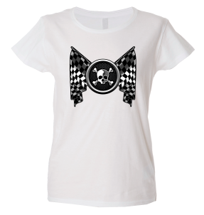 Camiseta mujer bandera calavera