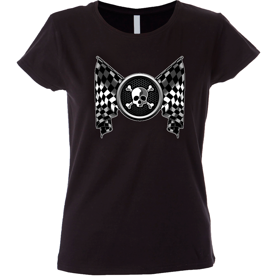 Camiseta mujer bandera calavera