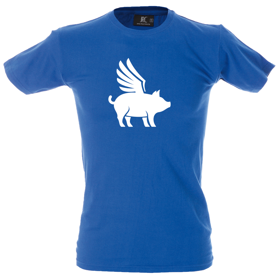 Camiseta hombre cerdo volador