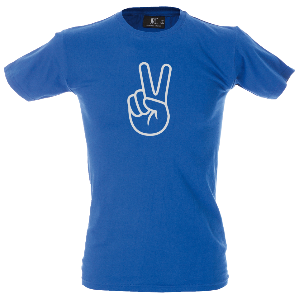Camiseta hombre mano signo paz