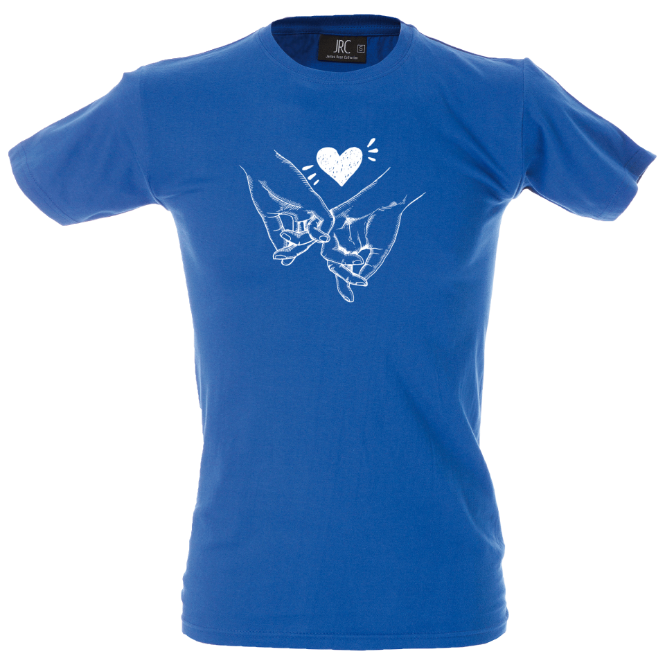 Camiseta hombre manos agarradas meñique