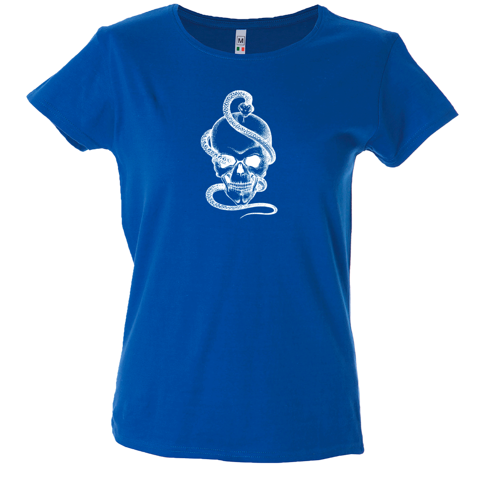 Camiseta mujer calavera serpientes