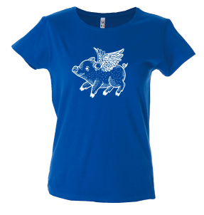 Camiseta mujer cerdito volador