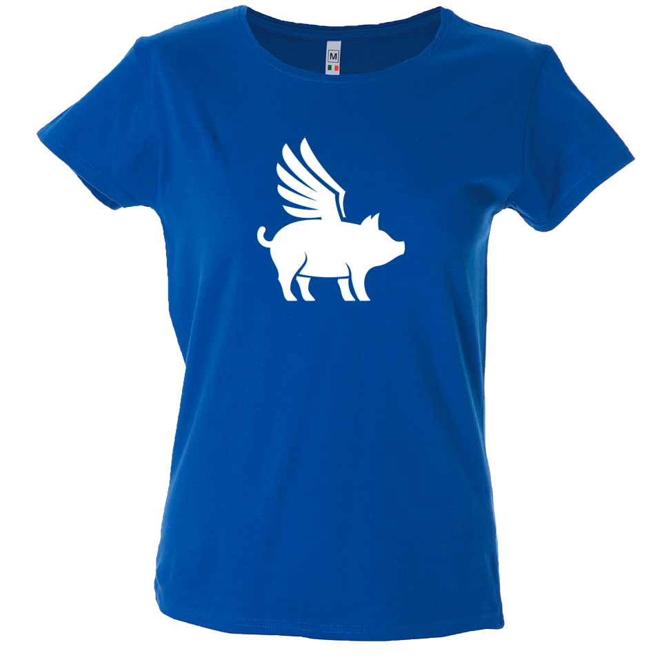 Camiseta  mujer cerdo volador