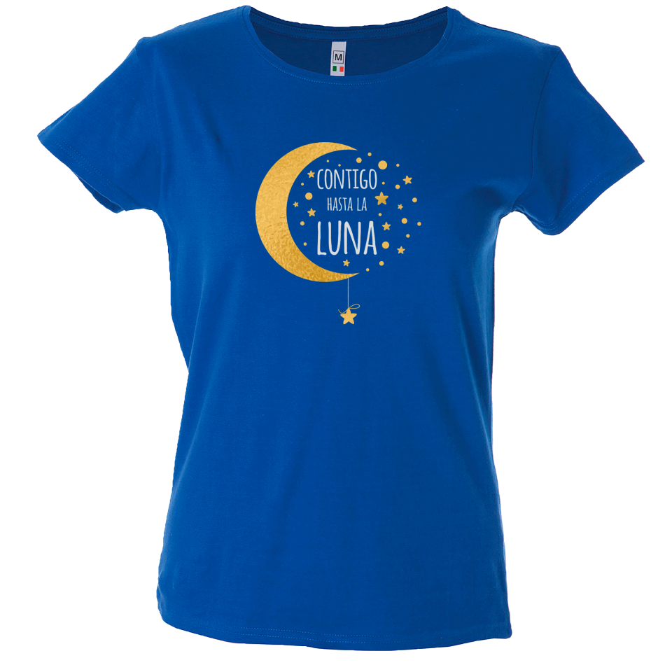 Camiseta mujer contigo hasta la luna