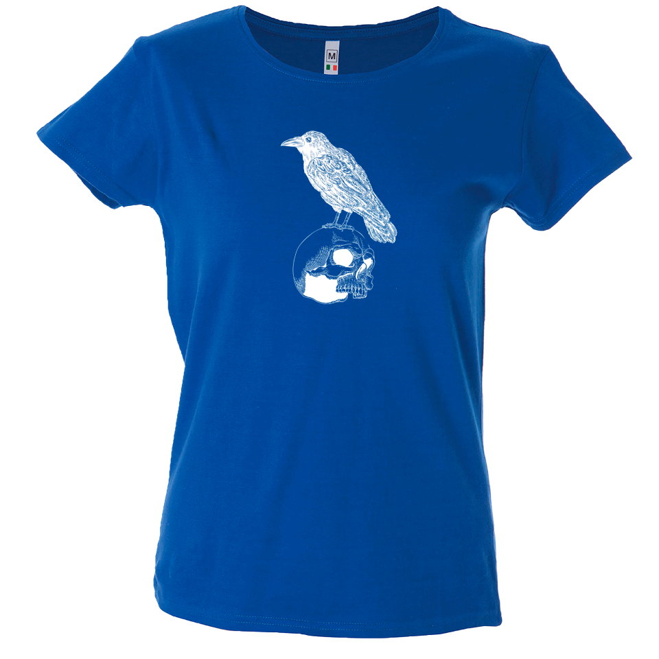 Camiseta mujer cuervo calavera
