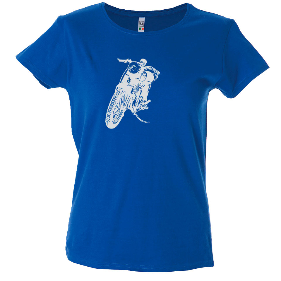 Camiseta mujer moto aparcada