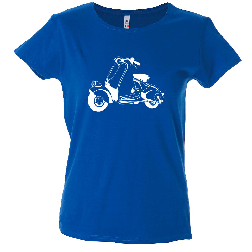 Camiseta mujer vespa sillín bajo