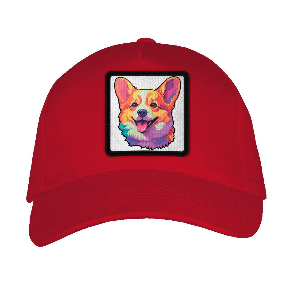 Gorra adulto con parche Corgi Colorido