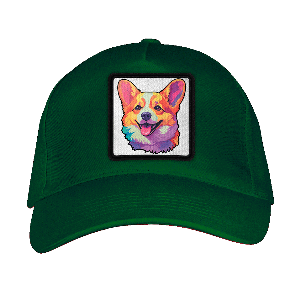 Gorra adulto con parche Corgi Colorido
