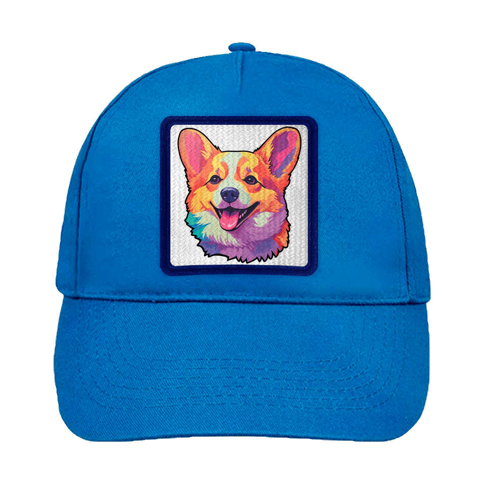 Gorra infantil con parche Corgi Colorido