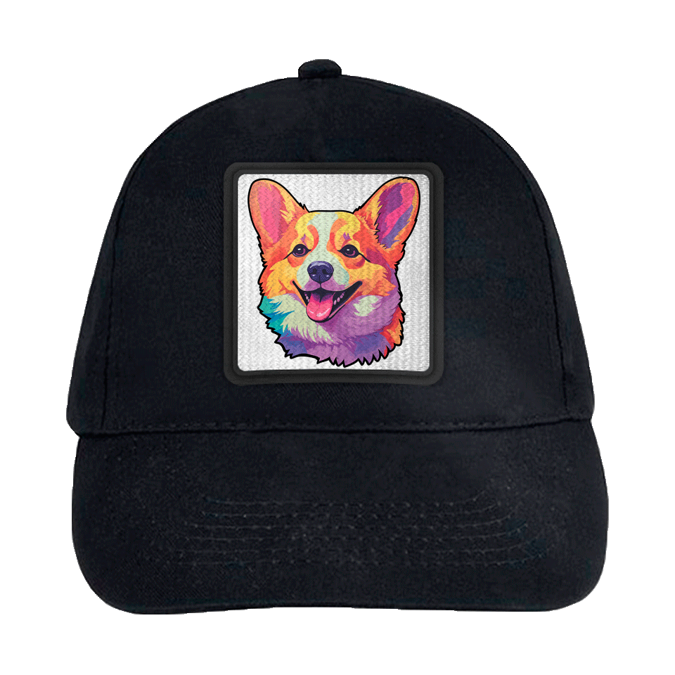 Gorra infantil con parche Corgi Colorido