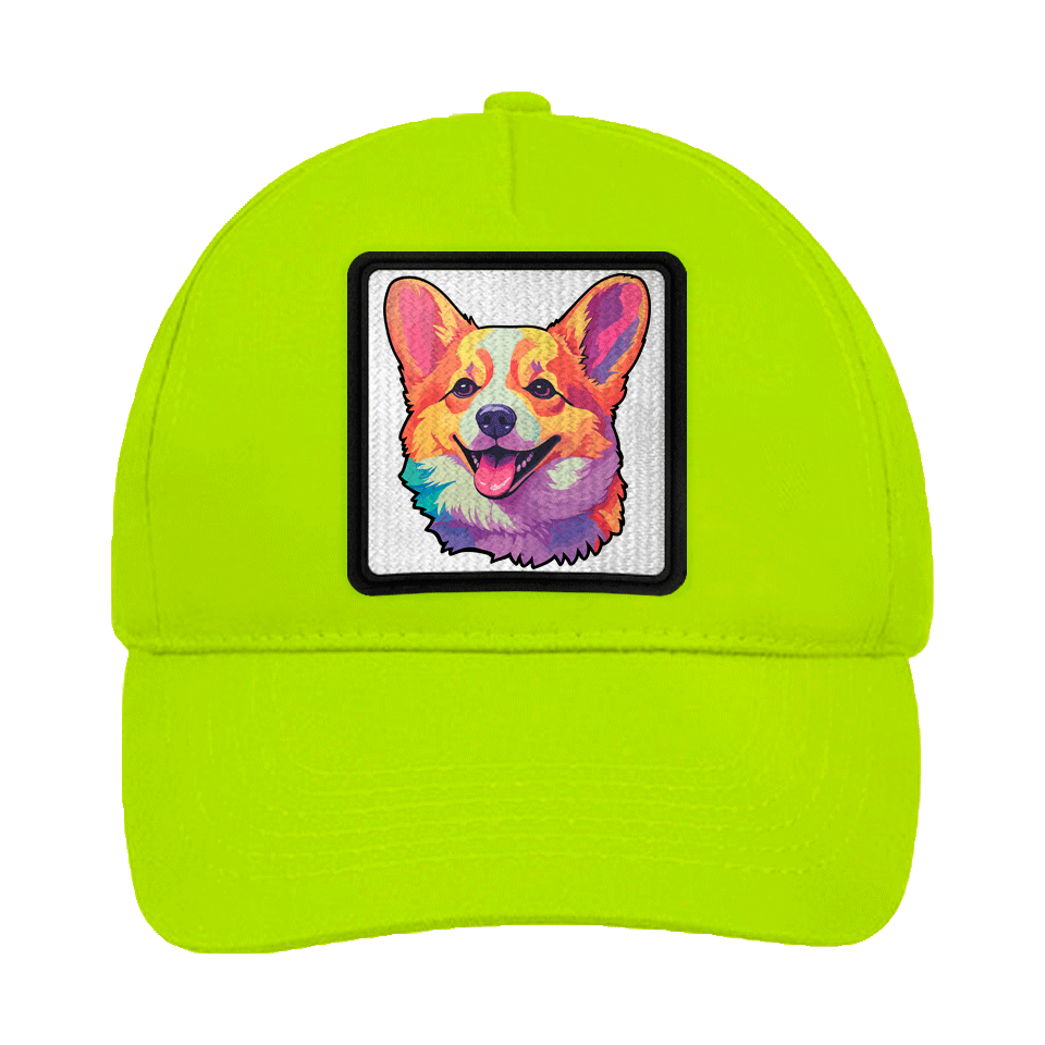 Gorra infantil con parche Corgi Colorido