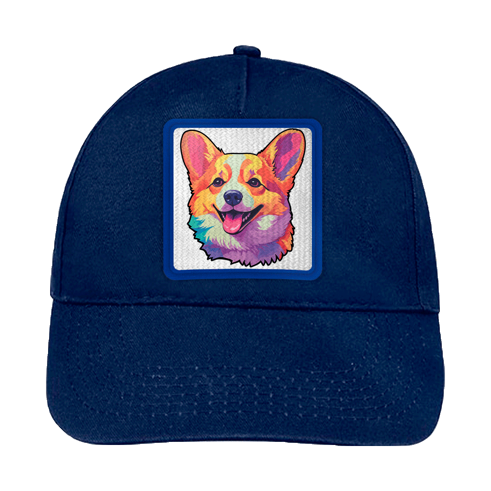 Gorra infantil con parche Corgi Colorido