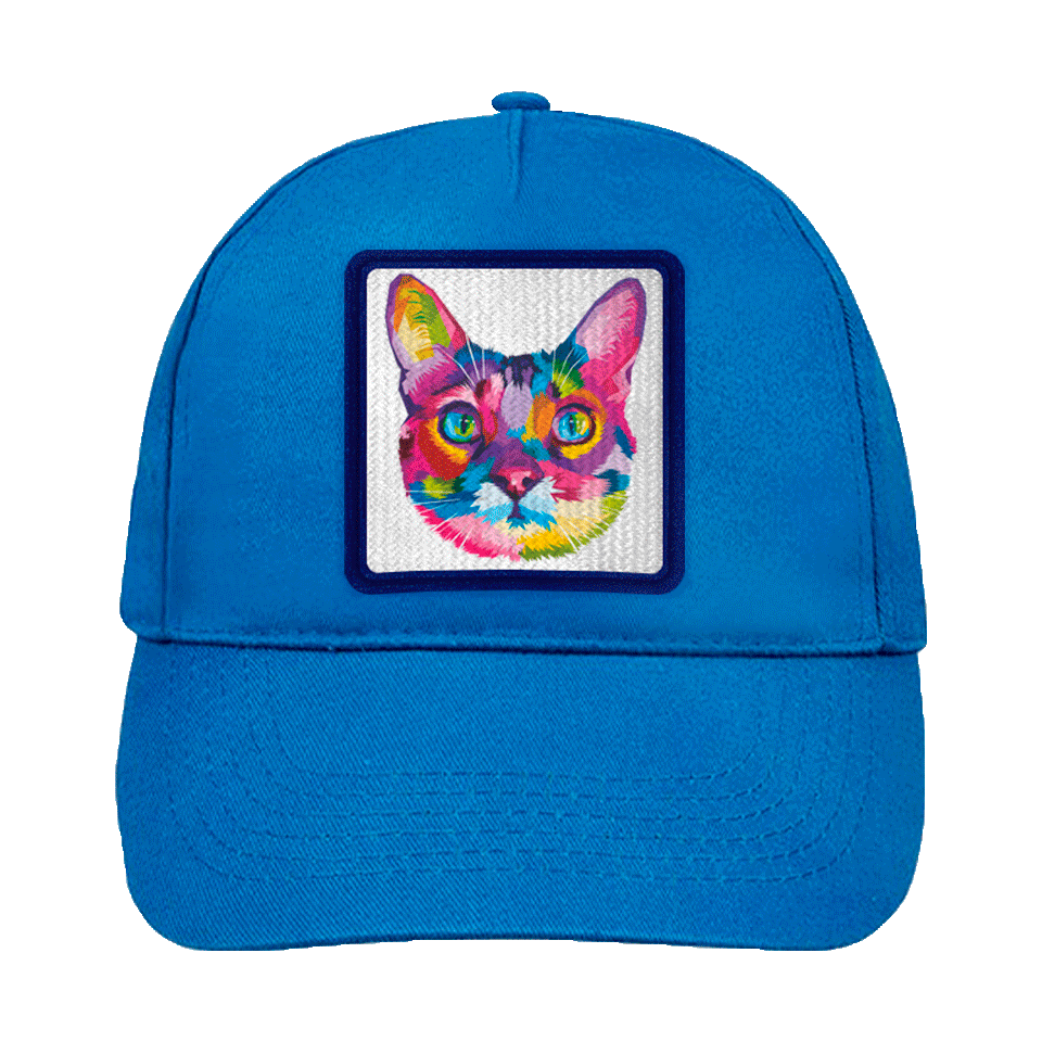 Gorra infantil con parche Cabeza Gato Multicolor