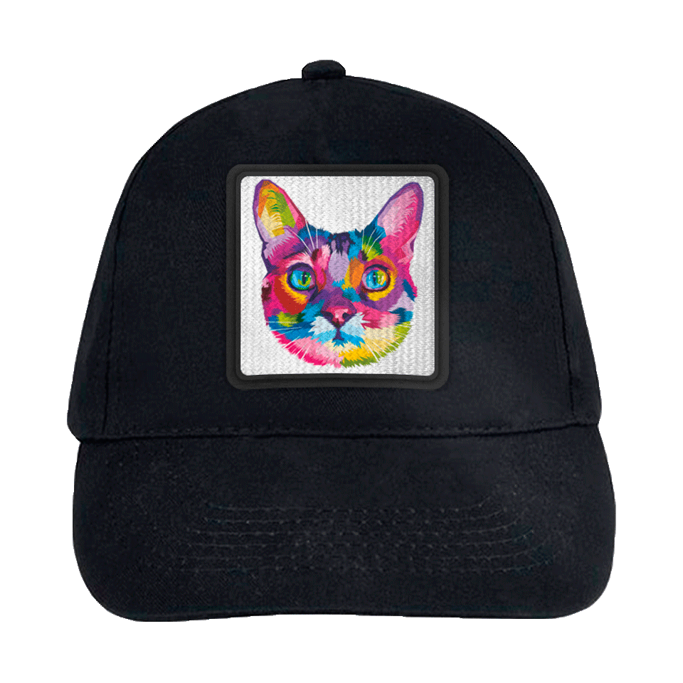 Gorra infantil con parche Cabeza Gato Multicolor
