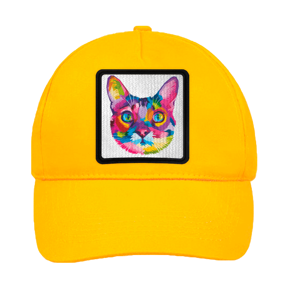 Gorra infantil con parche Cabeza Gato Multicolor