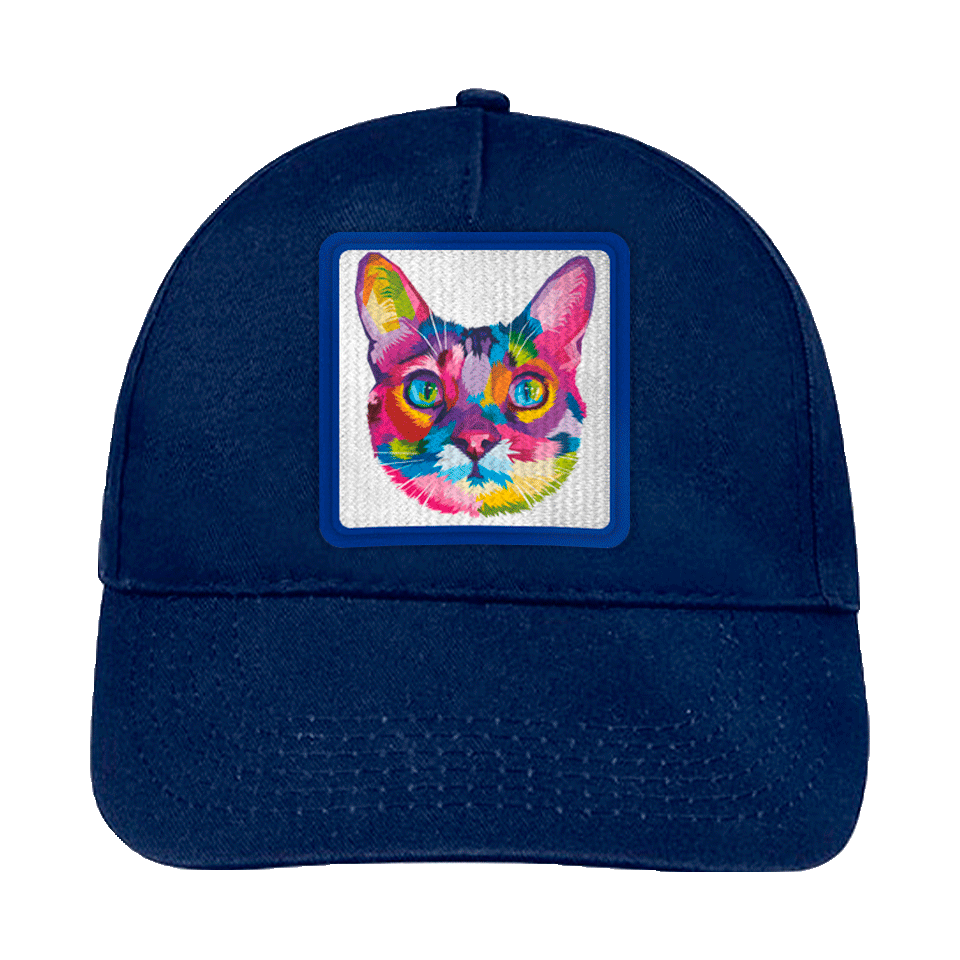 Gorra infantil con parche Cabeza Gato Multicolor