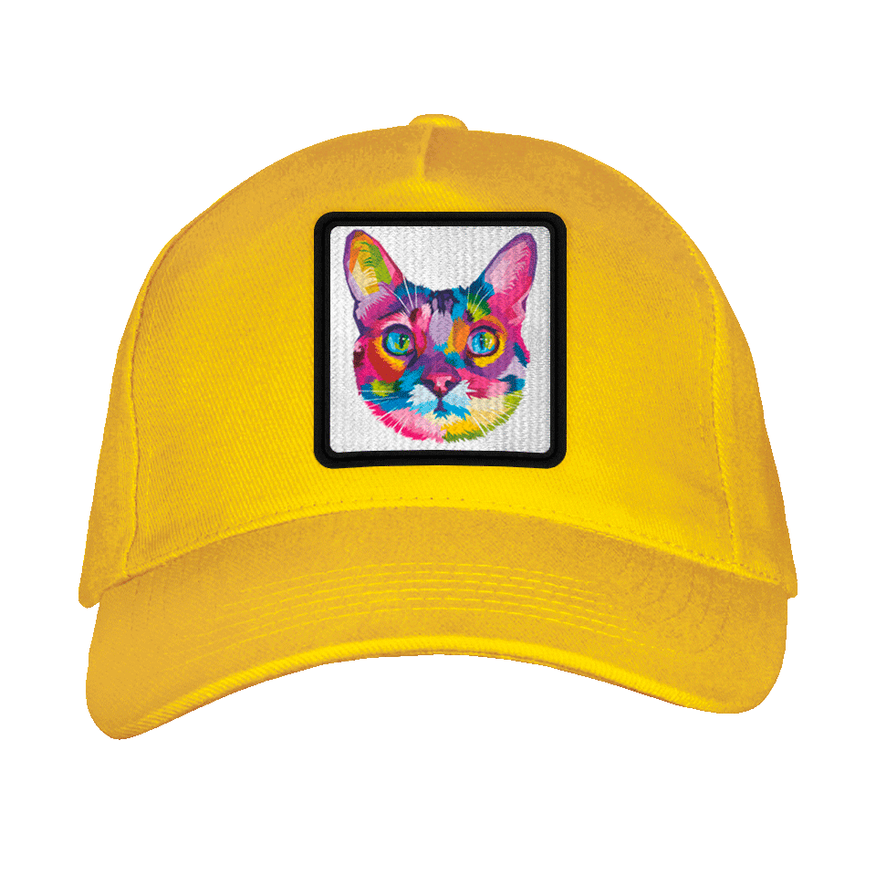 Gorra adulto con parche Cabeza Gato Multicolor
