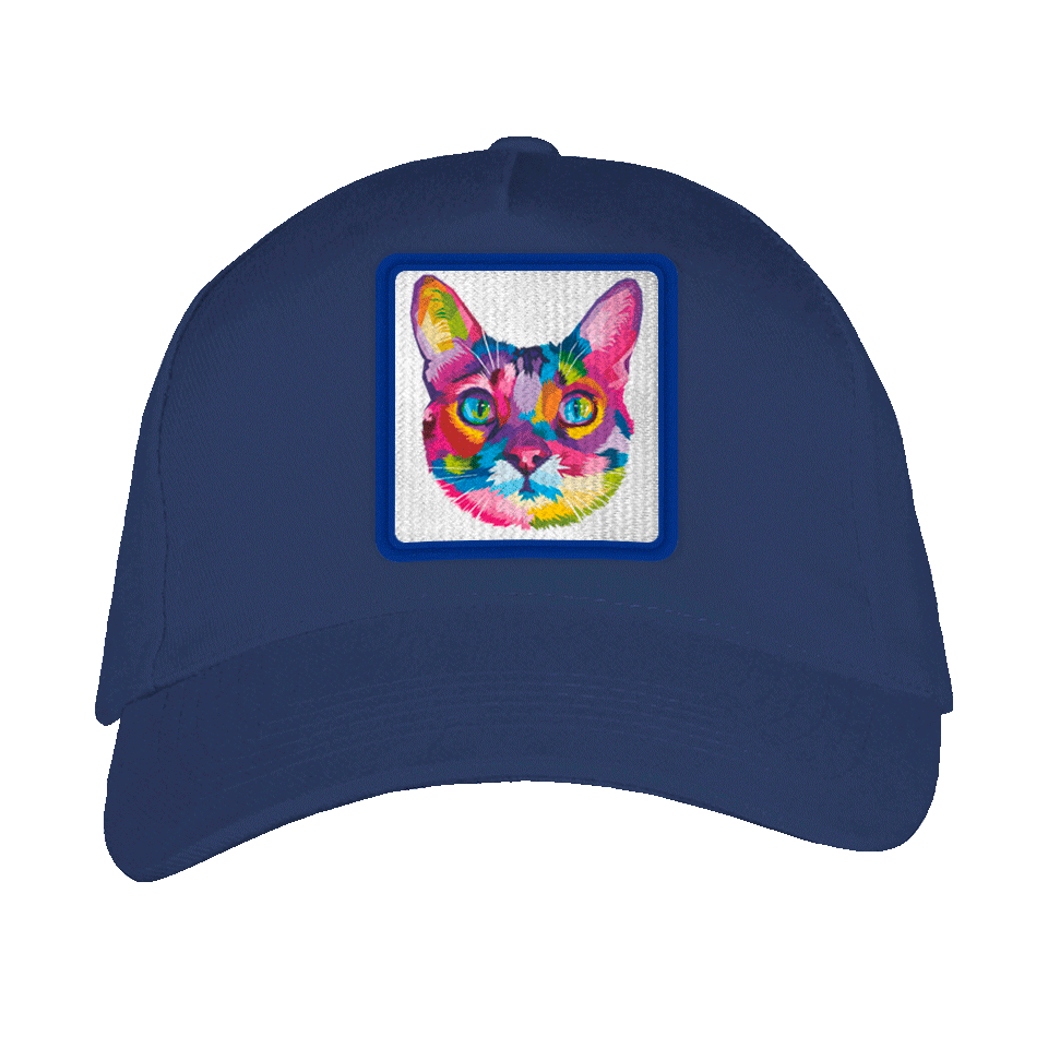 Gorra adulto con parche Cabeza Gato Multicolor