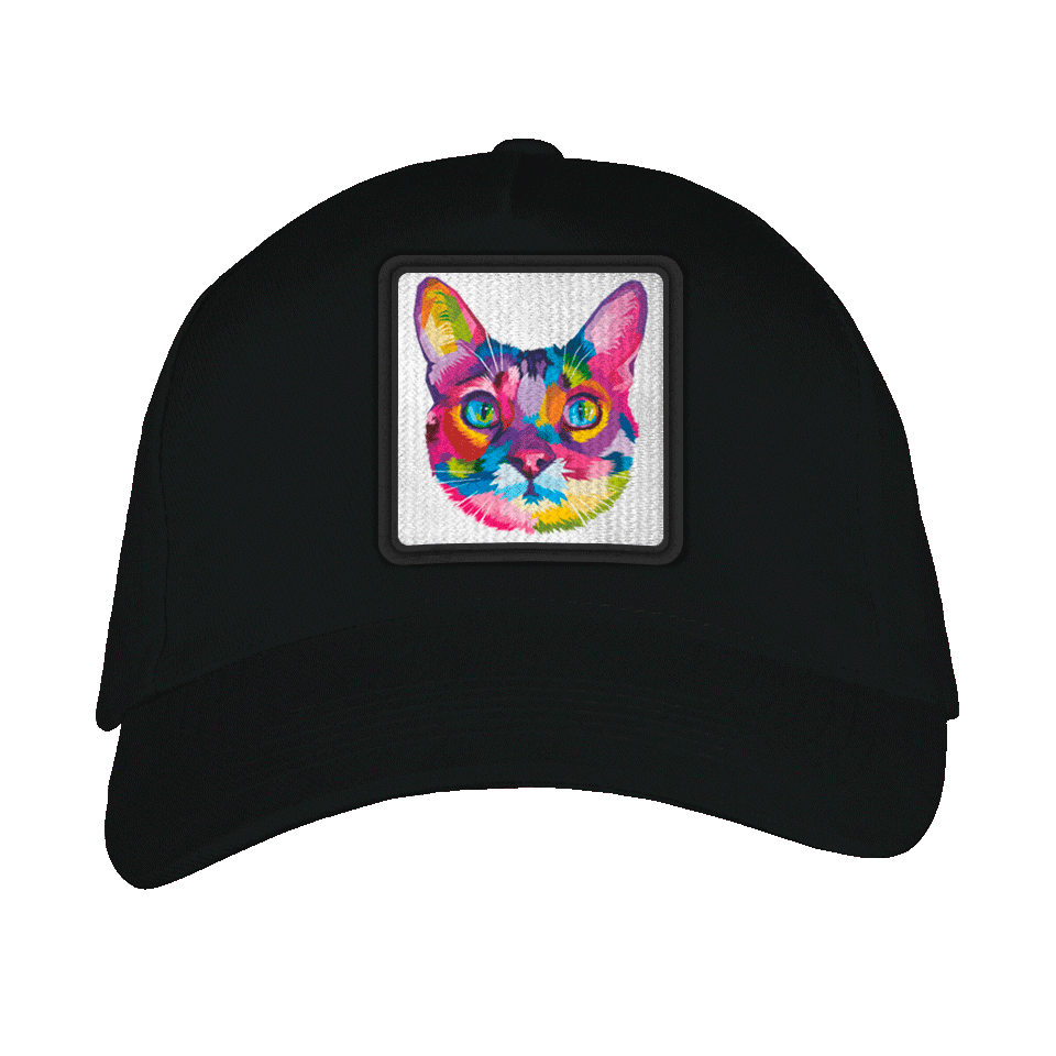 Gorra adulto con parche Cabeza Gato Multicolor