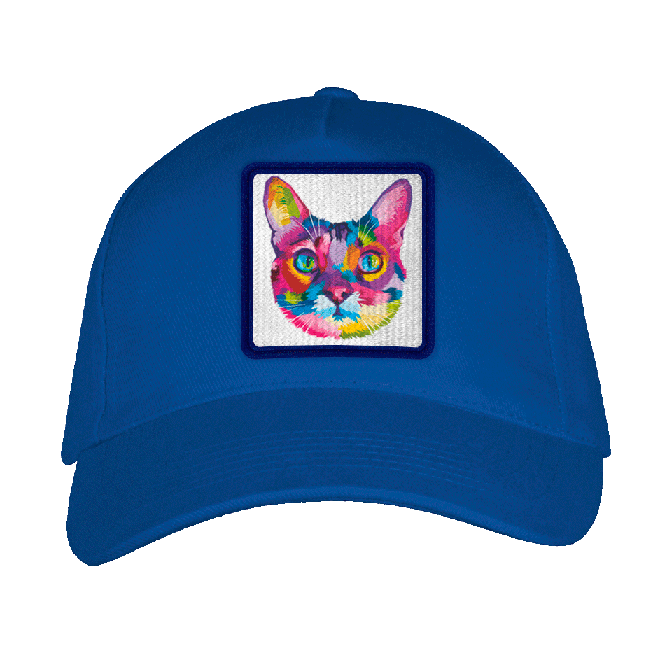 Gorra adulto con parche Cabeza Gato Multicolor