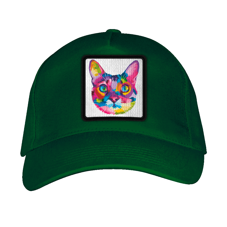 Gorra adulto con parche Cabeza Gato Multicolor
