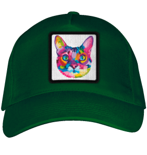 Gorra adulto con parche Cabeza Gato Multicolor
