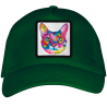 Gorra adulto con parche Cabeza Gato Multicolor
