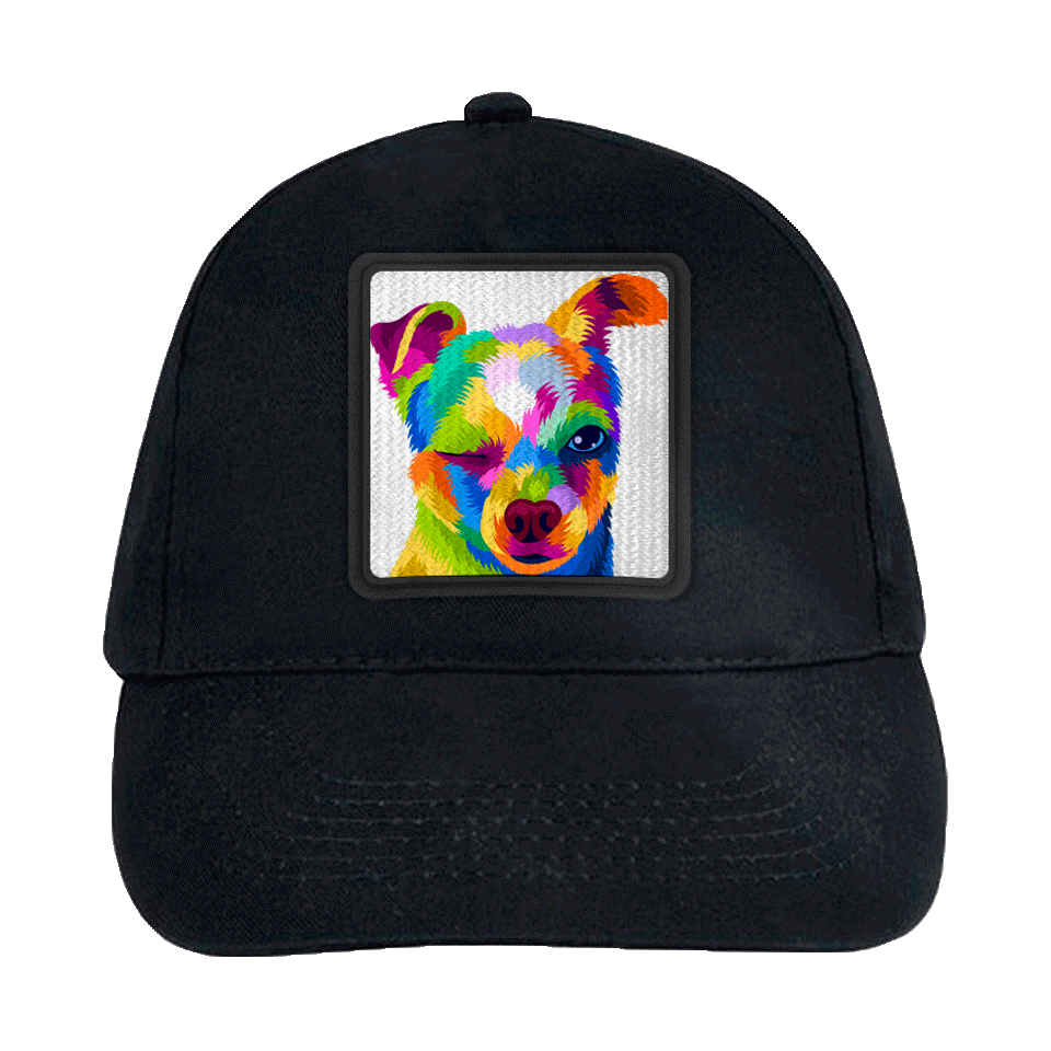 Gorra infantil con parche Perro Guiñando Un Ojo