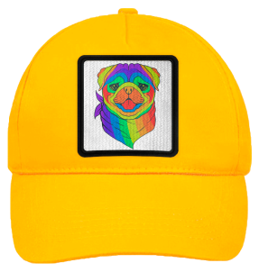 Gorra infantil con parche Pug Arcoíris