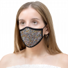 Mascarilla algodón orgánico reversible mediana ditsy flower grey y zebra black homologada con protección +90%