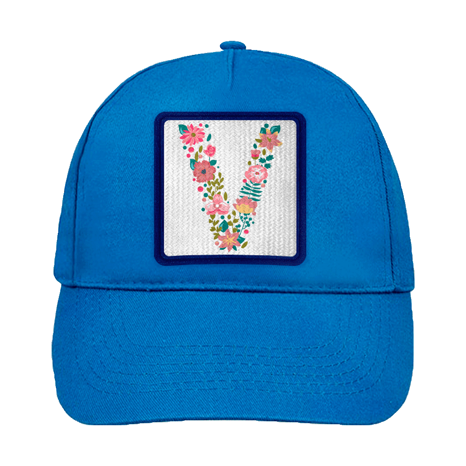 Gorra infantil con parche Letra V