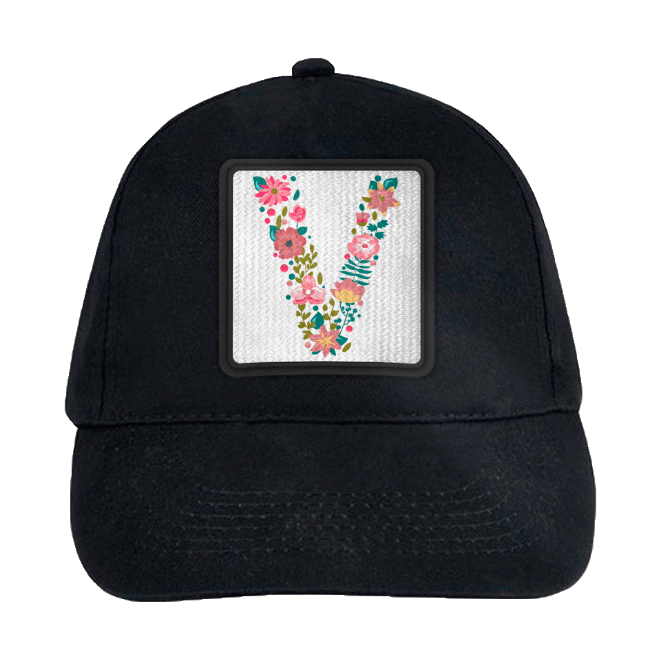 Gorra infantil con parche Letra V