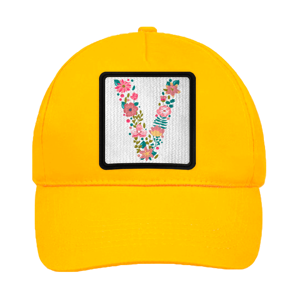 Gorra infantil con parche Letra V