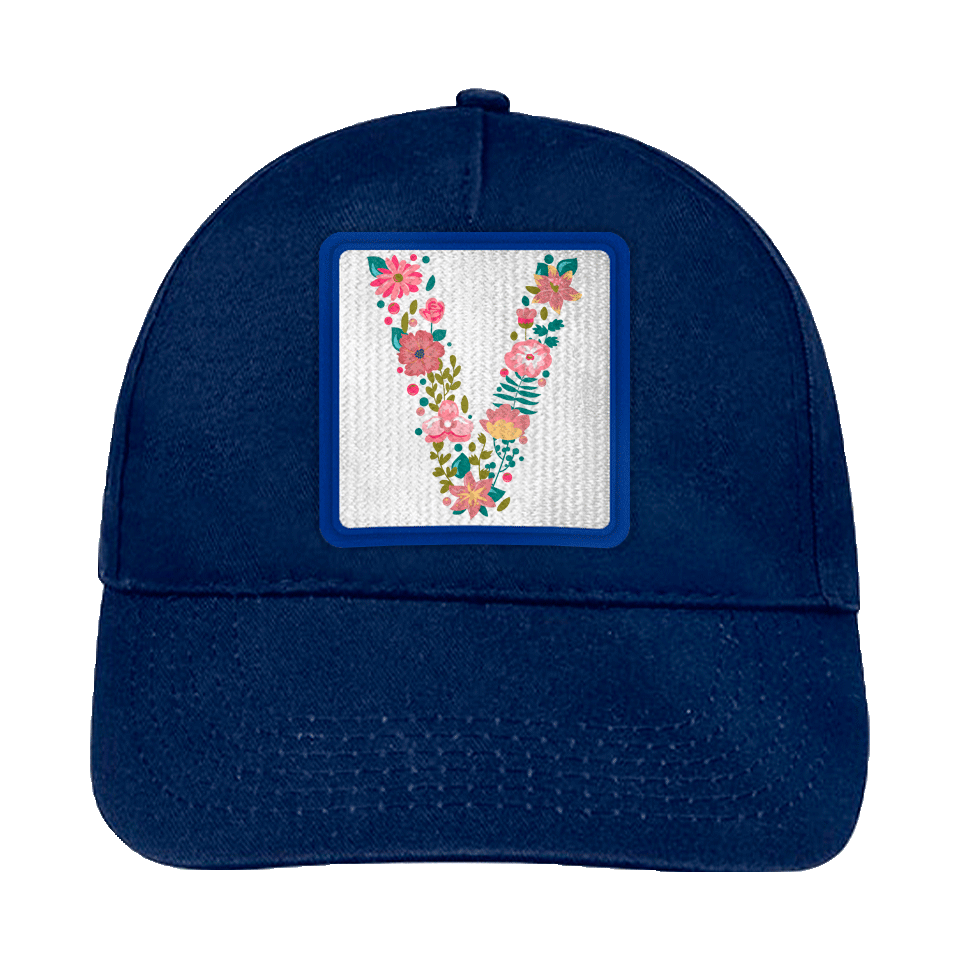 Gorra infantil con parche Letra V