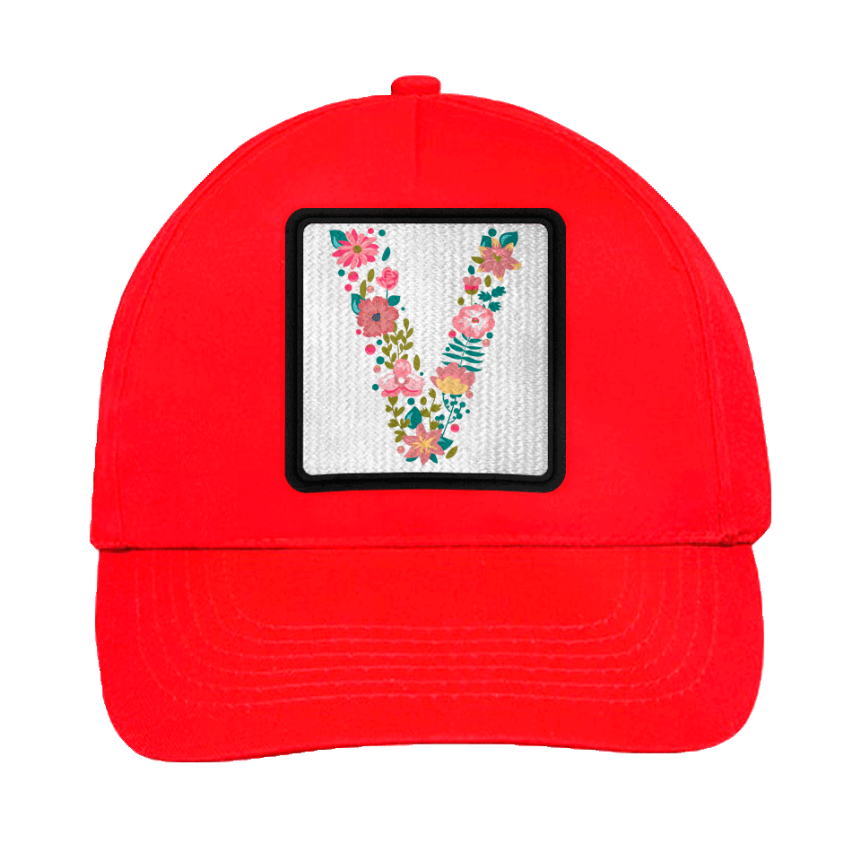 Gorra infantil con parche Letra V