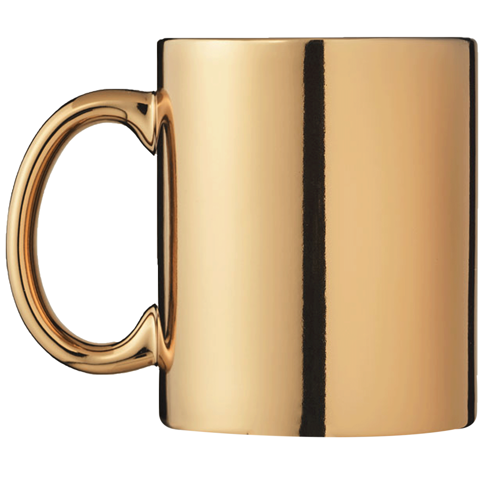 Taza con acabado metálico personalizada