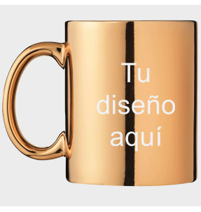 Taza con acabado metálico personalizada