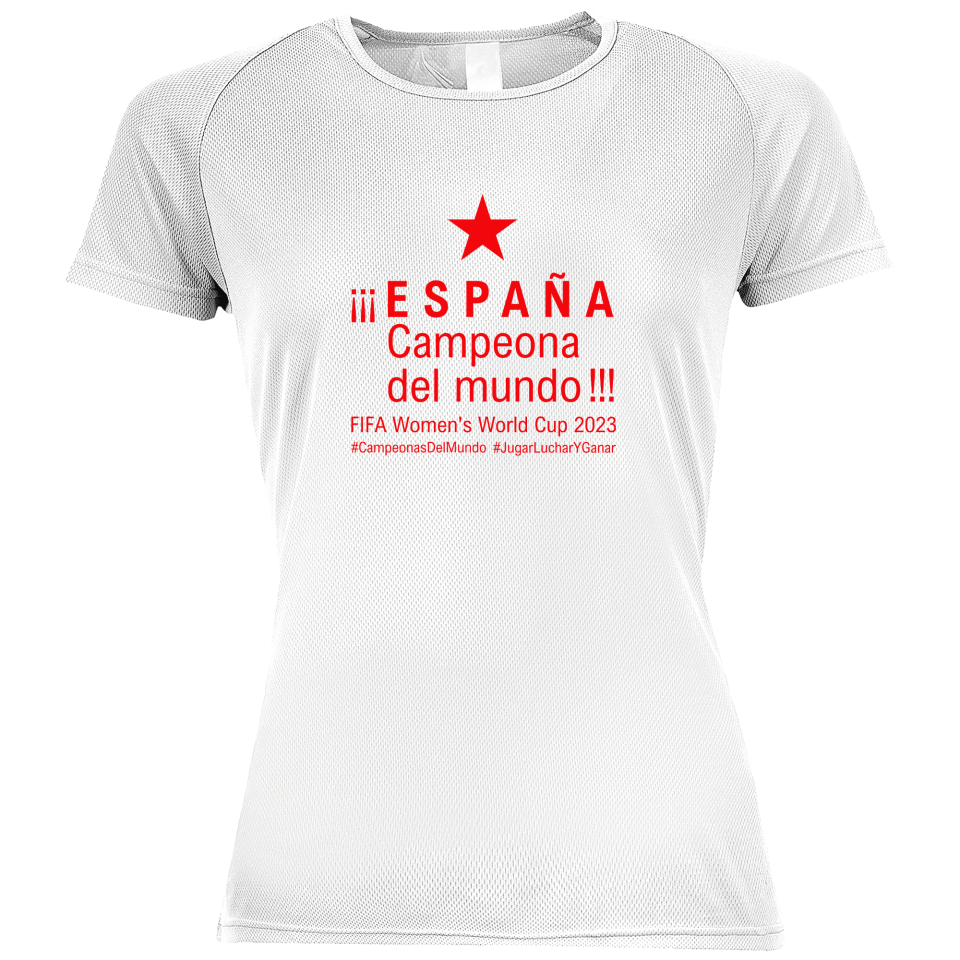 Camiseta poliéster mujer España Campeona del Mundo