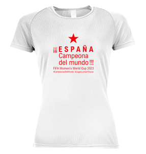 Camiseta poliéster mujer España Campeona del Mundo