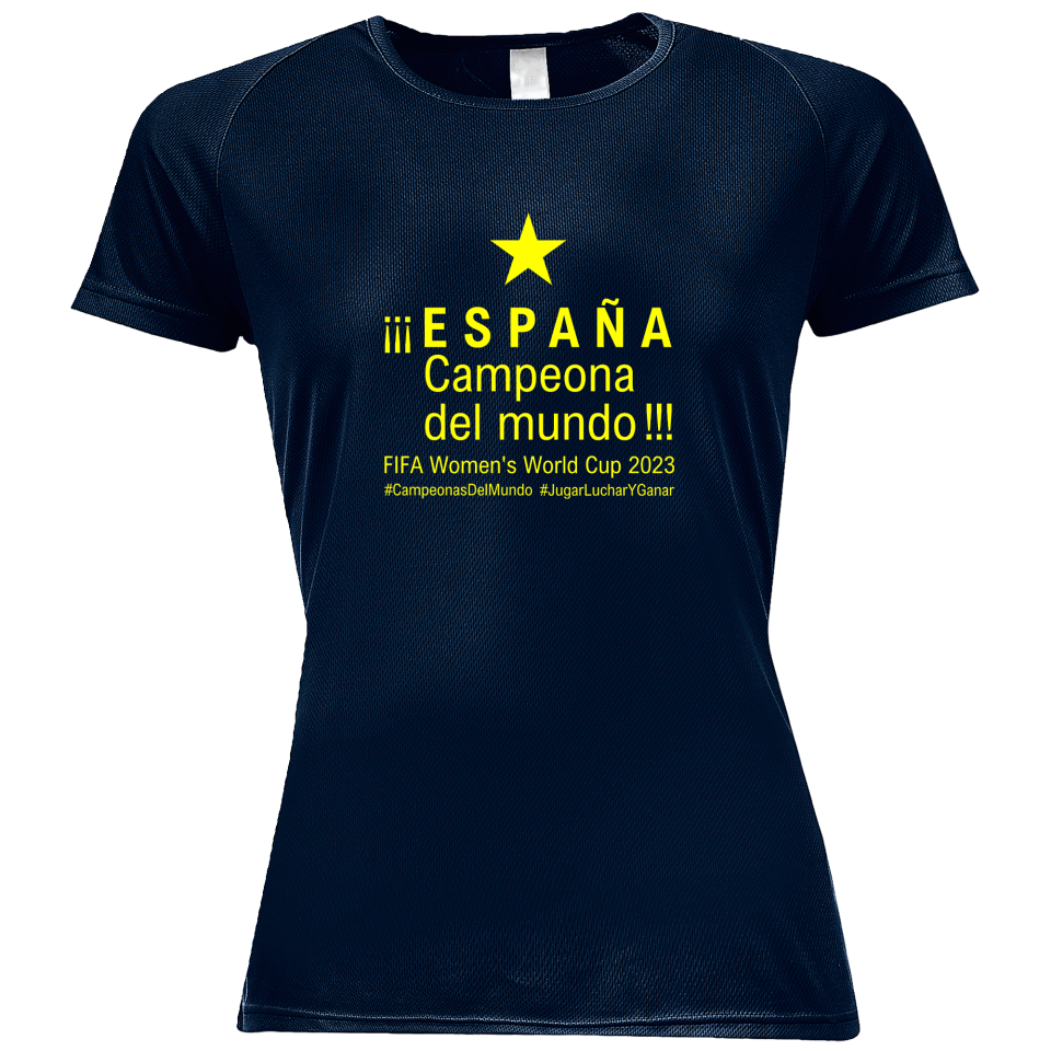 Camiseta poliéster mujer España Campeona del Mundo