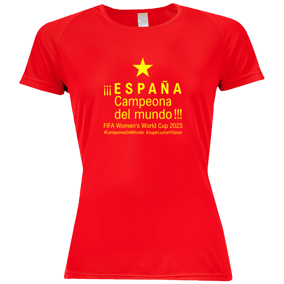 Camiseta poliéster mujer España Campeona del Mundo