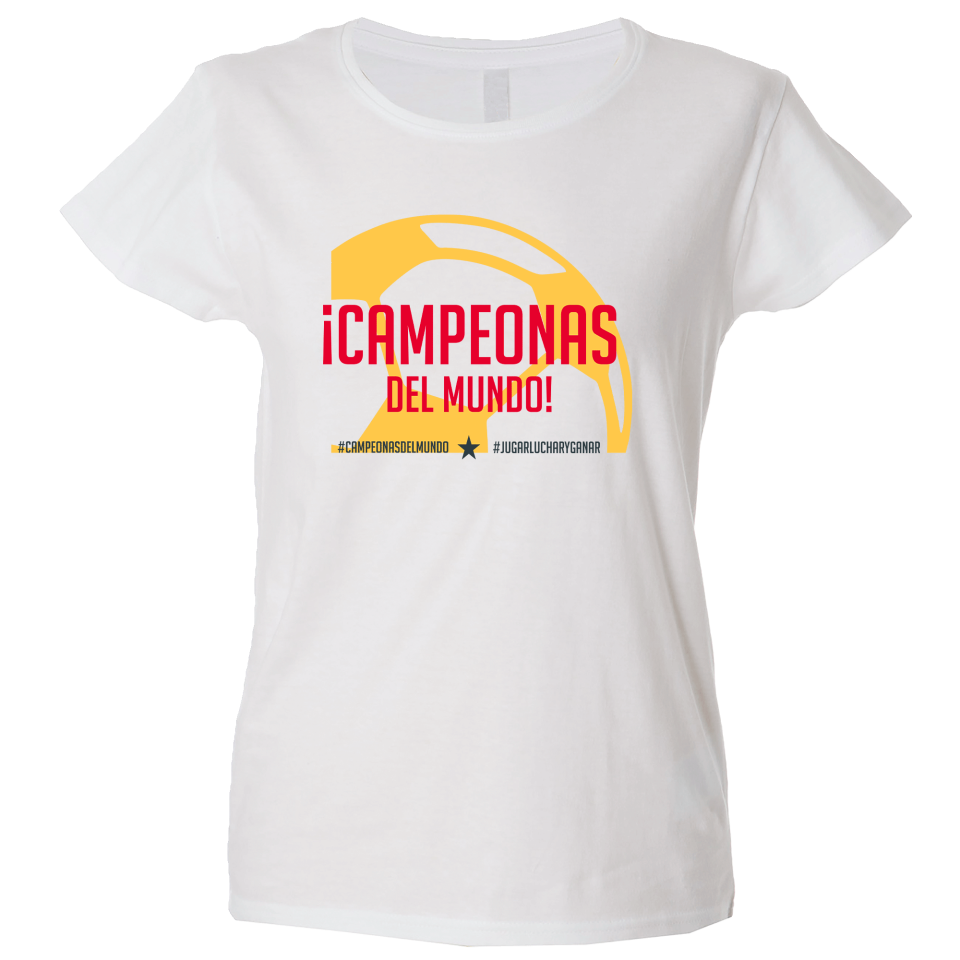 Camiseta algodón mujer Balón Campeonas del Mundo