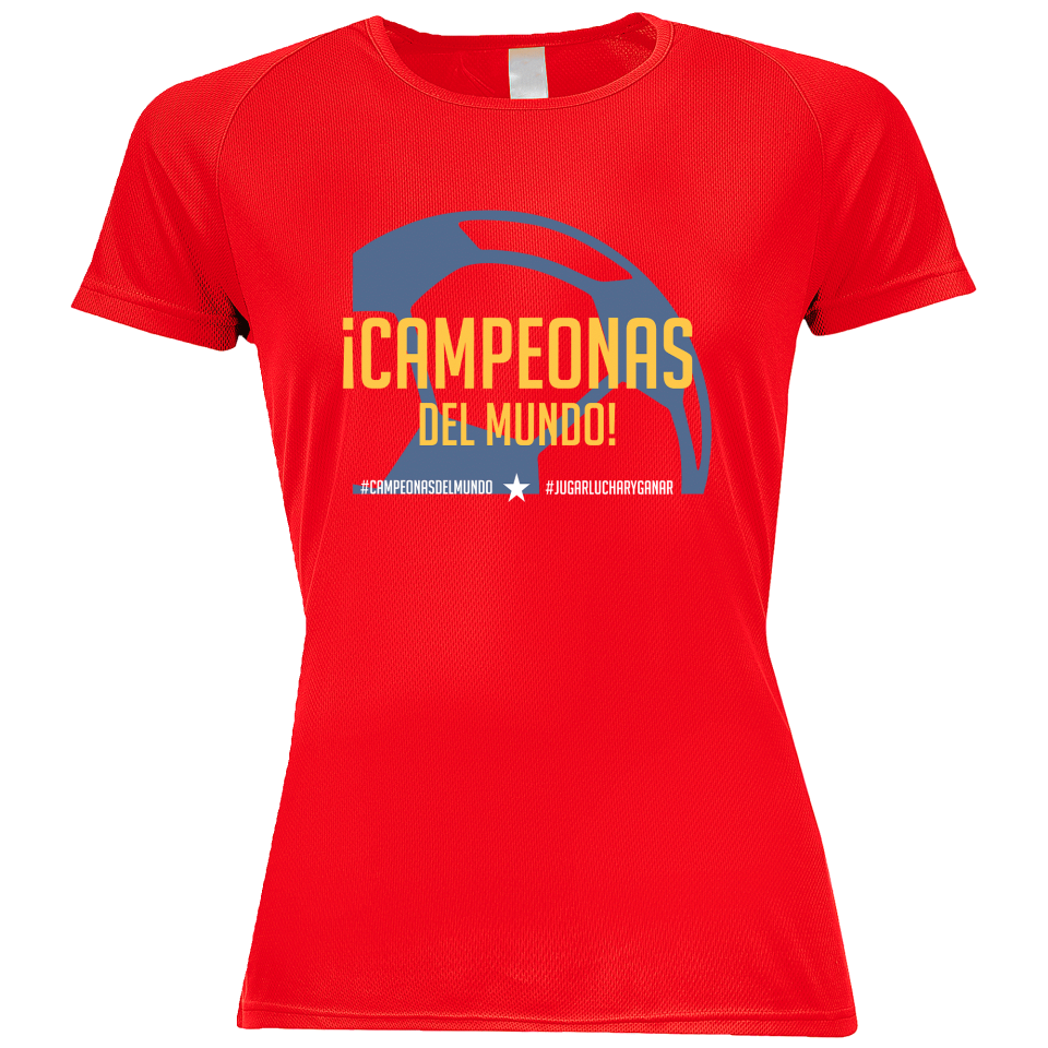 Camiseta poliéster mujer Balón Campeonas del Mundo